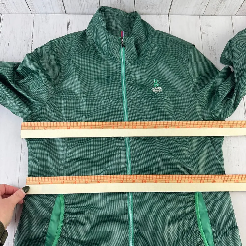 Roberta di Camerino Sport Green Full Zip Windbreaker Jacket Size 90/ US XS/Small
